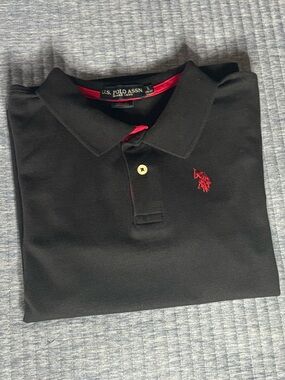 U.S. Polo Assn. Black Polo with Red Embroidered Logo
